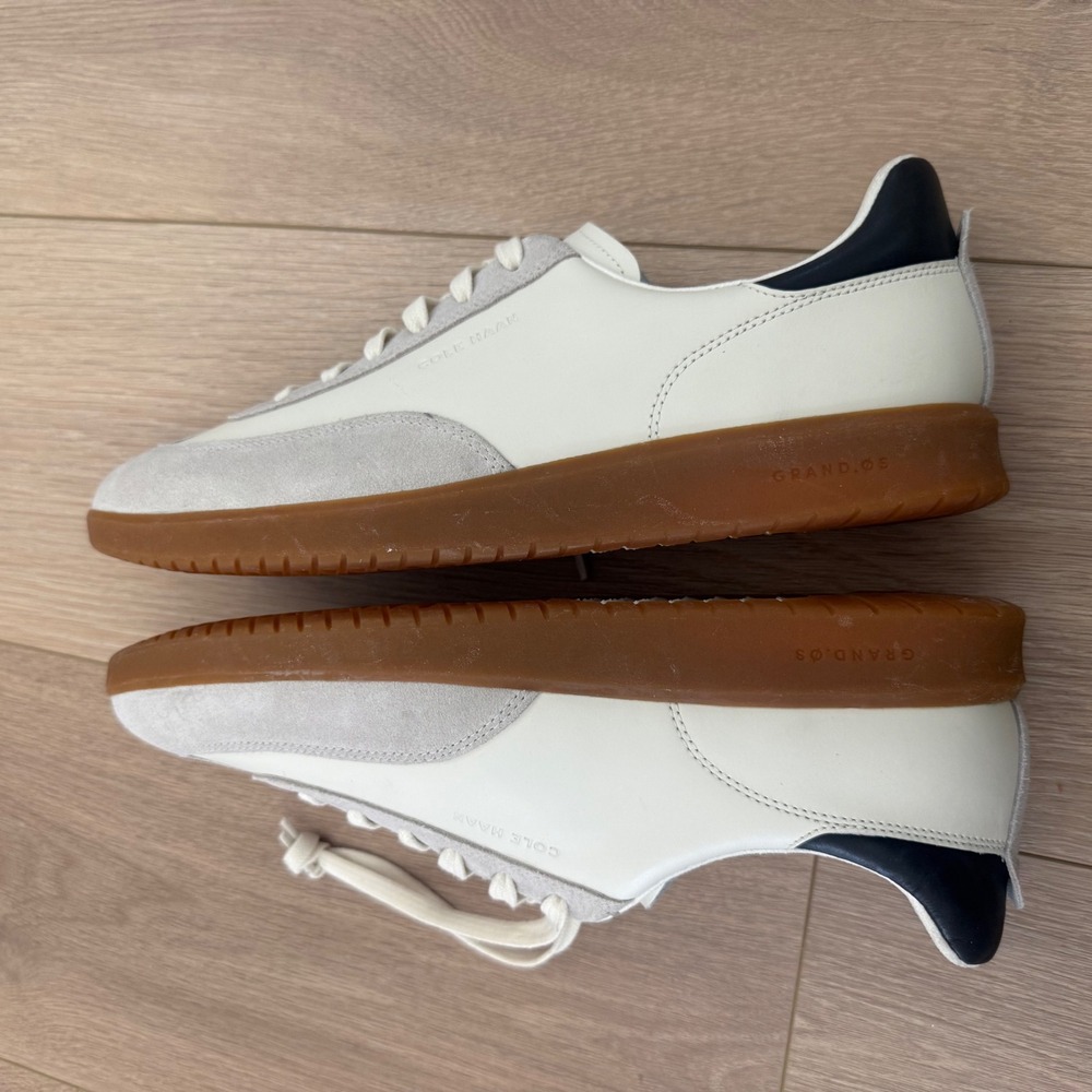 Cole Haan GrandSeries White Leather Suede Gum Sole Sneakers Low Top Shoes - Picture 7 of 11